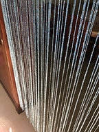 1x2 M Door String Curtain Rare Flat Thread Fringe Panel Room Divider Cute Strip Tassel for Wedding Coffee House Restaurant Parts - color: Sky Blue