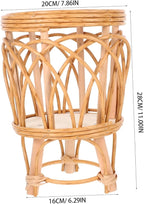 POPETPOP Hand Woven Rattan Plant Basket Boho Style Planter with Liner Functional Home Decor Versatile Storage for Flowers and Succulents