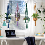 Ewparts Macrame Plant Hanger Kit with Instruction Book Tutorials Metal Rings 4mm Macrame Cord Green/Purple/Orange/Blue Pre-Cutted for Making 4 Macrame Plant Hangers Macrame Kit for Adults Beginners