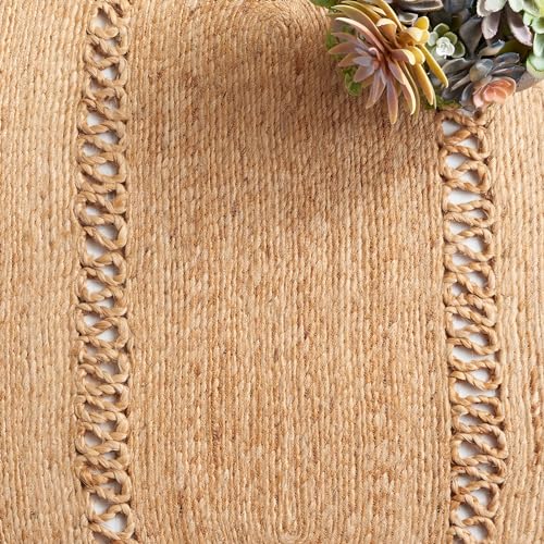 SAFAVIEH Natural Fiber Collection Area Rug - 5' Round, Natural, Handmade Boho Country Charm Jute, Ideal for High Traffic Areas in Living Room, Bedroom (NFB254A) - size: 5' (Round)