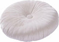 HLOVME Round Pillow Cushion for Couch Velvet Decorative Small Throw Pillow Solid Color for Living Room Bed Floor 13.7”, Beige