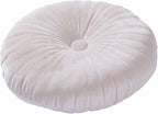 HLOVME Round Pillow Cushion for Couch Velvet Decorative Small Throw Pillow Solid Color for Living Room Bed Floor 13.7”, Beige