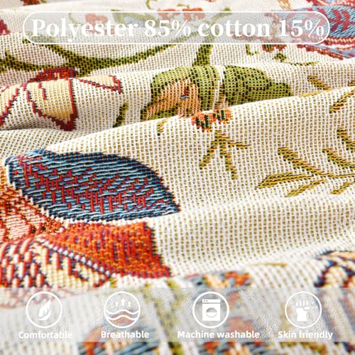 Boho Throw Blanket Reversible Cotton Bohemian Tapestry Hippie Room Decor Double Sided (Boho Flower Dark 50"x60") - color: Boho Flower Dark 4, size: 50*60 inch