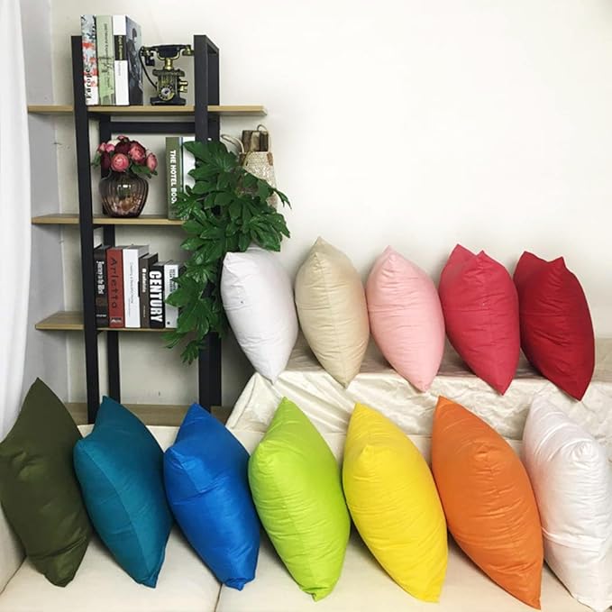 4-Pack 100% Cotton Comfortable Solid Decorative Throw Pillow Case,Thmyo Square Cushion Cover Pillowcase Sublimation Blank Pillow Covers DIY Throw Pillowcase for Sofa(20x20 inch/ 50x50cm,Lemon Yellow)