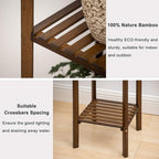 COPREE Bamboo Utility 3 Tier Plant Stand Rack Multiple Flower Pot Holder Shelf Indoor Outdoor Planter Display shelving unit for Patio Garden