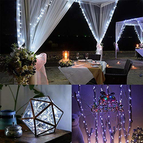 Ariceleo Led Fairy Lights Battery Operated, 1 Pack Mini Battery Powered Copper Wire Starry Fairy Lights for Bedroom, Christmas, Parties, Wedding, Centerpiece, Decoration (5m/16ft Cool White) - color: Cool White, size: 1 Pack