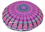 32" Peacock Mandala Bohemian Yoga Meditation Floor Pillow Cover Comfortable Home Car Bed Sofa Cushion Couch Seating Large Zipped Throw (32 inches, Pink Purple) - color: Pink Purple