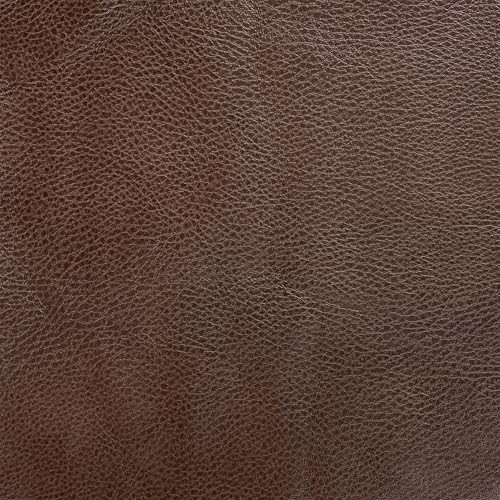 HomePop 28" Button Round Storage Ottoman - Brown Faux Leather - color: Brown Faux Leather