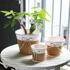 Ochine Small Plant Basket for Plants, Modern Storage Basket Decorative Natural Rope Basket, Flower Pot Table Indoor Planters, Small Storage Organizer Basket Rustic Home Decor