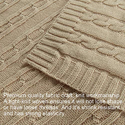 NTBAY 100% Pure Cotton Cable Knit Toddler Blanket, Super Soft Warm Breathable 30x40 Baby Blanket for Crib, Stroller, Nursery, Travel, Newborn, 30x40 Inches, Apricot - color: Apricot