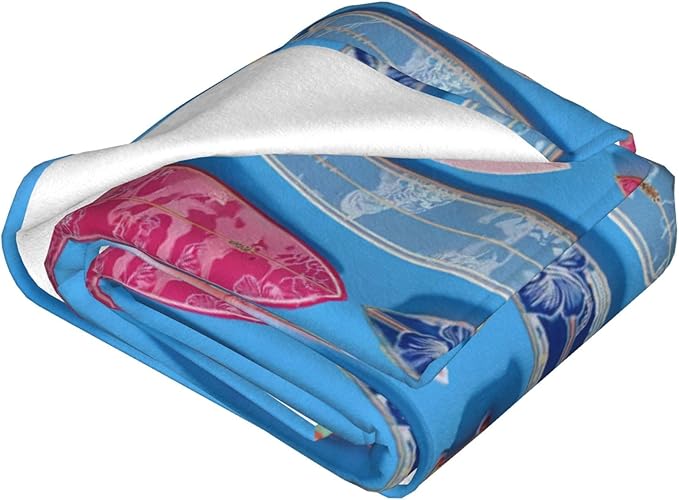 Hawaii Throw Blanket Soft Flannel Blanket 60"x50" in Bed Blanket Home Decor for Room Sofa Couch All Season