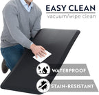 KANGAROO Thick Ergonomic Anti Fatigue Kitchen Mats for Floor, Cushioned Standing Office Desk Mat, Waterproof Scratch Resistant Topside, Supportive All Day Foot Comfort Padded Foam Rugs, 20x32, Black