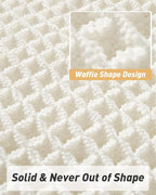 Upgraded Waffle Runner Rug Super Absorbent Non Slip Bath Mats for Bathroom Floor, Washable Boho Bathroom Runner Rug with Tassels, Ideal for Hallway Bedroom Laundry Room, 2' x 6', White