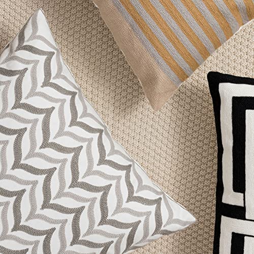 vctops Embroidery Cotton Decorative Throw Pillow Cover Boho Geometric Pattern Cushion Cover for Couch Sofa Bed (Geometric I,18"x18") - color: Geometric I, size: 18" x 18" (Pack of 1)