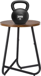 Indoor Plant Stand,Mid Century Wood Stand Plant Table,Modern Plant Stool for Outdoor,Metal Tall Holder for Flower Pots,Small Round Side End Table (Rustic Brown, 19 inch)