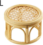Rattan Plant Stands,Small Boho Rattan Wicker Round Riser Plant Stand,Indoor Flower Pot Stand,Decorative Flower Shelf Bonsai Rack Garden Plant Pot Riser Holder