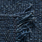 SAFAVIEH Natural Fiber Collection Runner Rug - 2'6" x 6', Navy, Handmade Boho Fringe Woven Jute, Ideal for High Traffic Areas in Living Room, Bedroom (NF368N) - color: Navy, size: 2'6" x 6' (Runner)