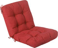 QILLOWAY Outdoor Seat/Back Chair Cushion Tufted Pillow, Spring/Summer Seasonal All Weather Replacement Cushions. (RED)