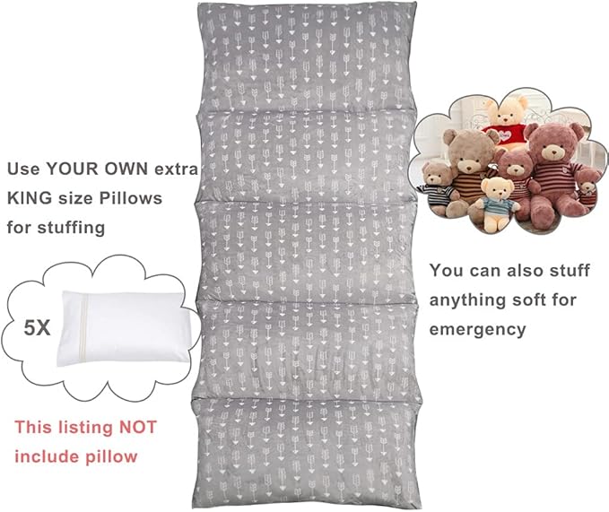 ICOPUCA Floor Lounger Pillow casing for boy Girl, Soft Minky Plush, Cover/Sleeve/Casing ONLY! Perfect Reading and Watching TV Cushion - Excellent for Sleepovers, King Size;