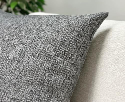 Aiking Home Woven Fine Faux Linen Throw Pillow Cover, Size 18"x18", Gray - color: Gray, size: 18" x 18" (Pack of 1)