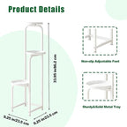 Plant Stand Indoor Outdoor 3 Tier Metal Plant Shelf for Multiple Plants Corner Flower Holders for Living Room Balcony Bedroom Patio Garden, Black (White, 3-Tier)