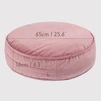 Velvet Floor Pillows Round Chair Cushion Couch Throw Pillow Soft Pouf Seat Mattress Bean Bag for Reading Nook Play Room (25.6", Dusty Rose)