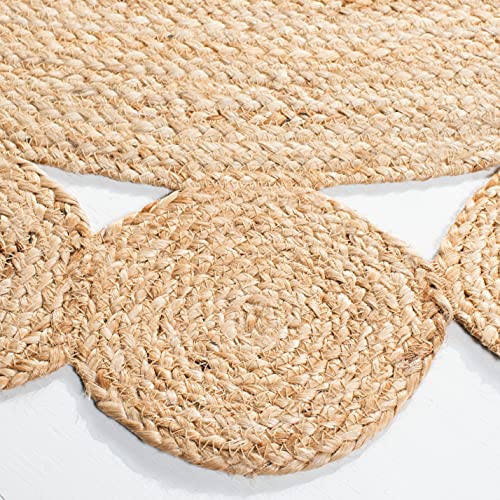 SAFAVIEH Natural Fiber Round Collection 3' Round Natural NFB308A Handmade Boho Country Charm Jute Area Rug - size: 3' (Round)
