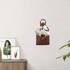 VOSAREA Vintage Woven Wall Hanging Storage Basket for Home Multi Functional Flower Pot Holder Rustic Wall Pocket Organizer for Flowers and Sundries