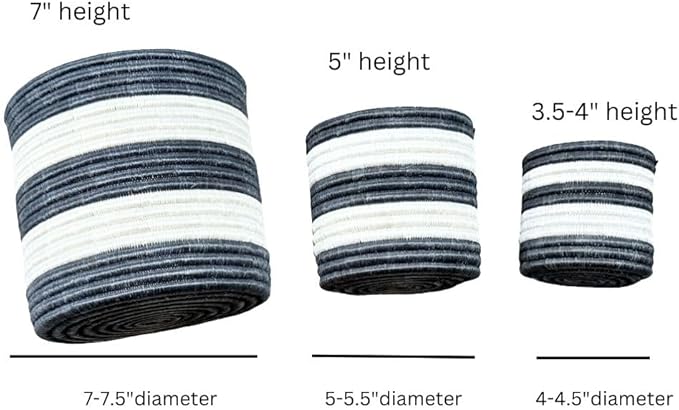 African Planter Baskets Sets of 3 Woven Sisal Baskets for Indoor Plant Pots Covers Home Decor Storage Organizer Gifts Zen Designs Arts and Crafts (Stripe Black White)