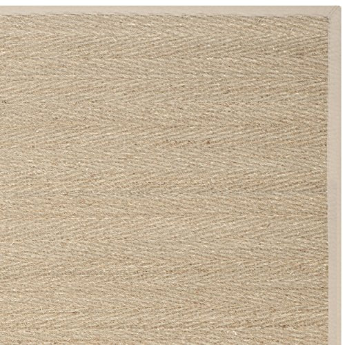 SAFAVIEH Area Rug 9x12 - Natural Fiber Collection - Large - Natural & Beige, Seagrass, Herringbone Pattern with Border (NF115A) - color: Natural/Beige, size: 9' x 12' (Rectangular)