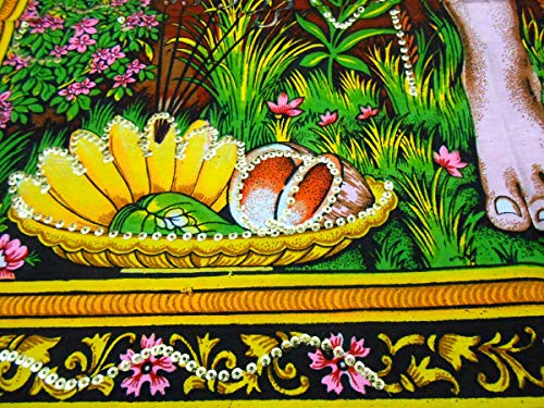 Sai Baba batik sequin Cotton Wall Hanging Painting : Size 43"x30" Inches - color: Sai baba