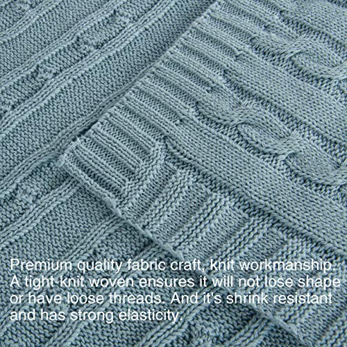 NTBAY 100% Pure Cotton Cable Knit Toddler Blanket, Super Soft Warm Breathable 30x40 Baby Blanket for Crib, Stroller, Nursery, Travel, Newborn, 30x40 Inches, Baby Blue - color: Baby Blue