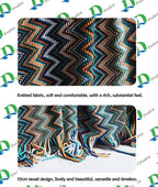 Boho Bohemian Throw Blanket for Couch Sofa Bed, Soft Cozy Lightweight Boho Blankets Knitted with Tassel, Decorative Blanket All Season 50x60 inches (Blue)