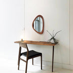 MAGFLERUM Irregular Wall Mirror, 15 * 10 inch Asymmetrical Wood Mirrors, Small Wall Mirror, Hanging Vertically and Horizontally. Mirrors for Wall Decor (Black Walnut)
