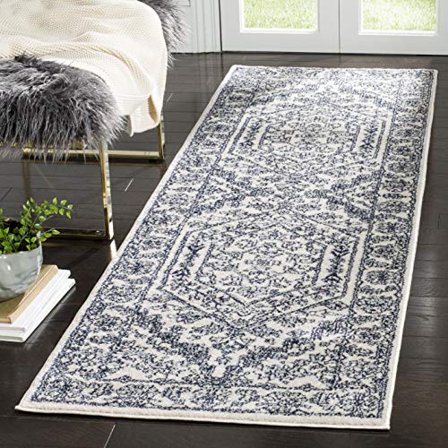 SAFAVIEH Adirondack Collection Runner Rug - 2'6" x 6', Ivory & Navy, Oriental Medallion Design, Non-Shedding & Easy to Clean, Ideal for Ideal for Hallway, Foyer, Kitchen, Entryway, Bedroom (ADR108R) - color: Ivory/Navy, size: 2'6" x 6' (Runner)