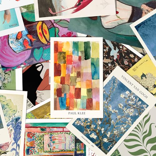 KBKBART 40 Pcs Vintage Wall Collage Kit Maximalist Paintings Art Prints Vintage Famous Artists Aesthetic Prints Cards Photo Wall Decor Aesthetic Collage Dorm Bedroom Decor - color: Eclectic, size: 4x6 inch x 40pcs