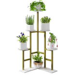 IBUYKE 6 Tier Plant Stand Indoor, Tall Flower Pot Stand for Multiple Plants, Tiered Corner Plant Shelf for Living Room Patio Balcony Garden, , Gold TMJ072G