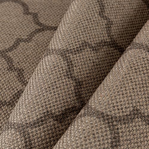 PureCozy 2x3 Geometric Figure Easy Jute Kitchen Front Doormat Non Slip Washable Neutral Area Rug Non Shedding Low Pile Black Scalloped Floor Carpet for Farmhouse Entryway Porch Doorway - color: Brown|geometric, size: 2' x 3' (Rectangular)