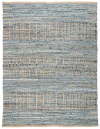SAFAVIEH Cape Cod Collection Area Rug - 9' x 12', Natural & Blue, Handmade Flat Weave Coastal Braided Jute, Ideal for High Traffic Areas in Living Room, Bedroom (CAP353A) - size: 9' x 12' (Rectangular)