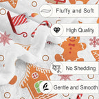 Christmas Throw Blanket Flannel Blankets Warm and Soft Gingerbread Cozy Fuzzy Winter Throws for Couch Sofa 50x60 Inch