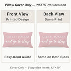 Dusty Rose Pink Throw Pillow Covers 12x20 Inch Set of 2 – Christian Gifts for Mom or Daughter – Relax God’s Got This/Give It to God and Go to Sleep – Bedroom Faith Decor
