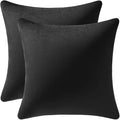 Throw Pillow Covers 20x20 Black: Pack of 2 Cozy Soft Velvet Square Modern Luxury Decorative Throw Pillow Cases for Sofa Couch Living Room Bed Home Decor
