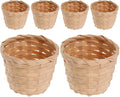 PRETYZOOM Mini Woven Storage Basket 6Pcs Bamboo Basket for Home Organization Tabletop Fruit Flower Container Portable Decorative