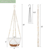 Mkono Set of 3-10 Inch Hanging Planters for Indoor Plants with Self Watering, Outdoor Hanging Plant Pot with Macrame Plant Hangers, 2 Kinds Hanging Basket for Garden Home Ceiling Window Decor
