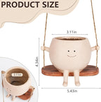 Smiley Face Flower Pot, Swinging Smiley Face Hanging Planter, Cute Swinging Planter, Hanging Planter with Unique Design, Suitable for Indoor and Outdoor Decoration