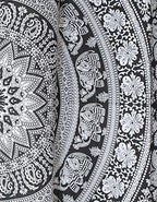 Popular Handicrafts Printed Curtains Panels Set of 2 Indian Hippie Bohemian Beautiful Elephant Mandala Curtain Panels Black and White 42x100 Inch - color: Black and White, size: 42"W x 100"L (Pack of 2)