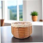 VICASKY Hand Woven Rattan Plant Pot Decorative Flower Basket for Use for Succulents Cacti and Flowers with Craftsmanship