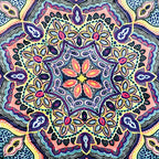 Decorative Luxury Floral Fleece Throw Blanket: Mandala Bohemian Boho Botanical Paisley Damask Velvety Soft, Bright Shades of Purple Pink Yellow White Durable Plush Accent for Bed or Couch, 50" x 70"