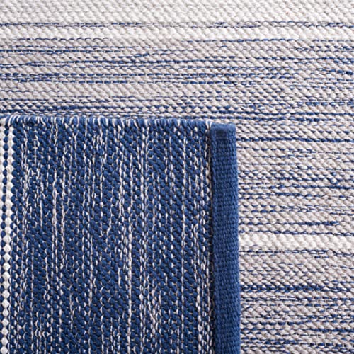 SAFAVIEH Striped Kilim Collection Runner Rug - 2'3" x 8', Grey & Blue, Flat Weave Cotton Design, Easy Care, Ideal for High Traffic Areas in Living Room, Bedroom (STK804M) - color: Grey/Blue, size: 2'3" x 8' (Runner)