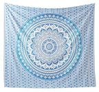 Popular Handicrafts Tapestry Wall Hanging Hippie Mandala Bohemian Hippy Intricate Indian Tapestries Bedspread 90 x 108 Inches (230cm x 270cm) Blue Ombre